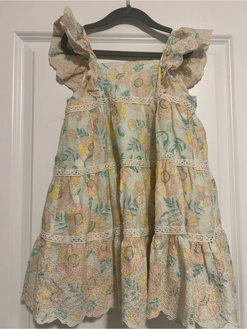 Girls Pastel Floral Ruffle Sundress - Lightweight Summer Dress